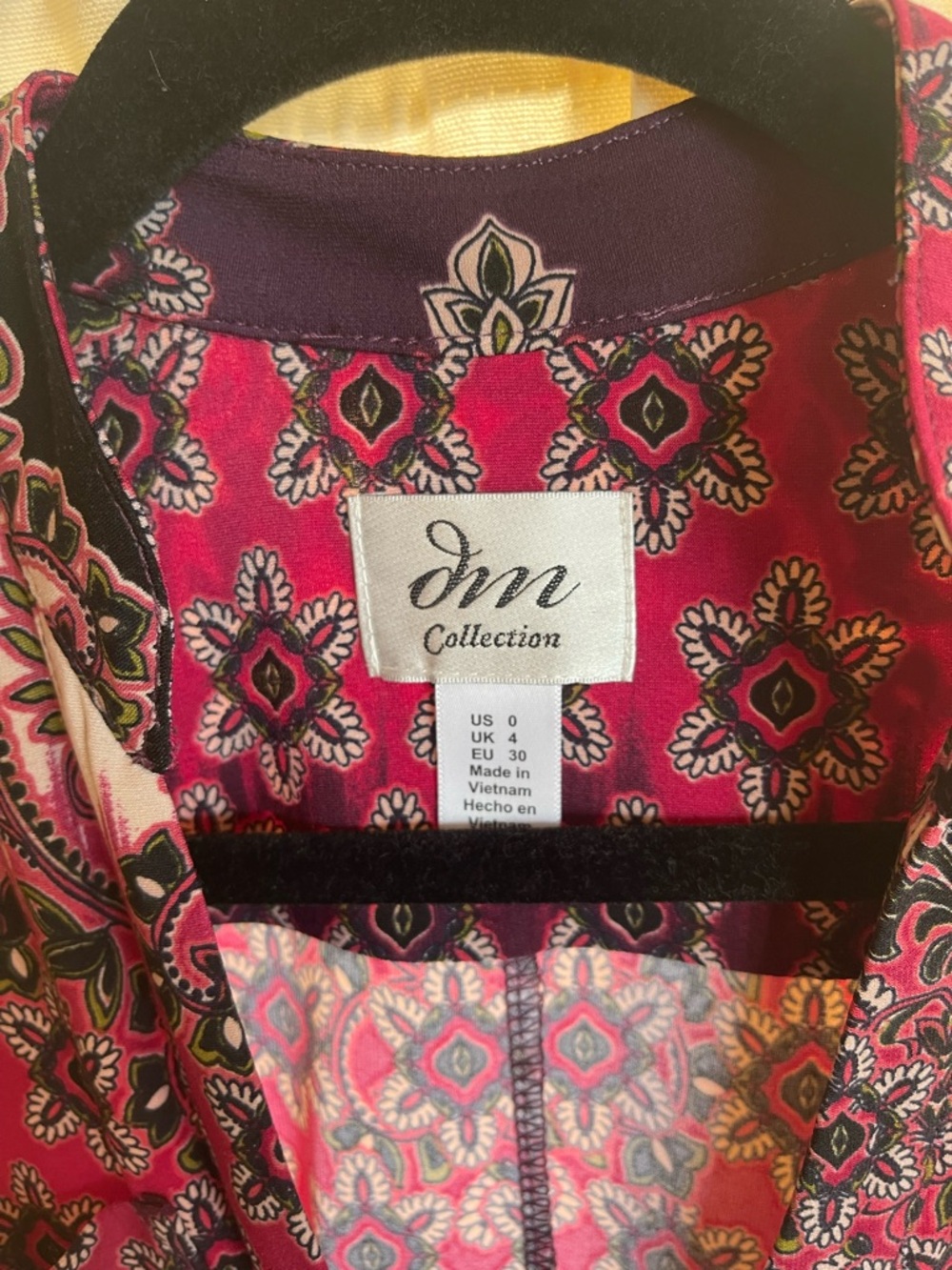 DM Collection Paisley Wrap Dress - Burgundy & Navy - Picture 2 of 7